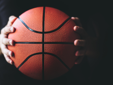 Basketball held in hands